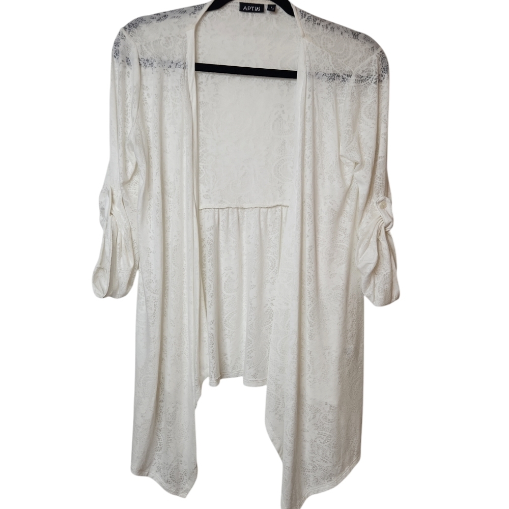 APT.9 CreamPuff Sleeve Open Front Y2K Fairy Lightweight Boho Shawl CoverUp SizeS